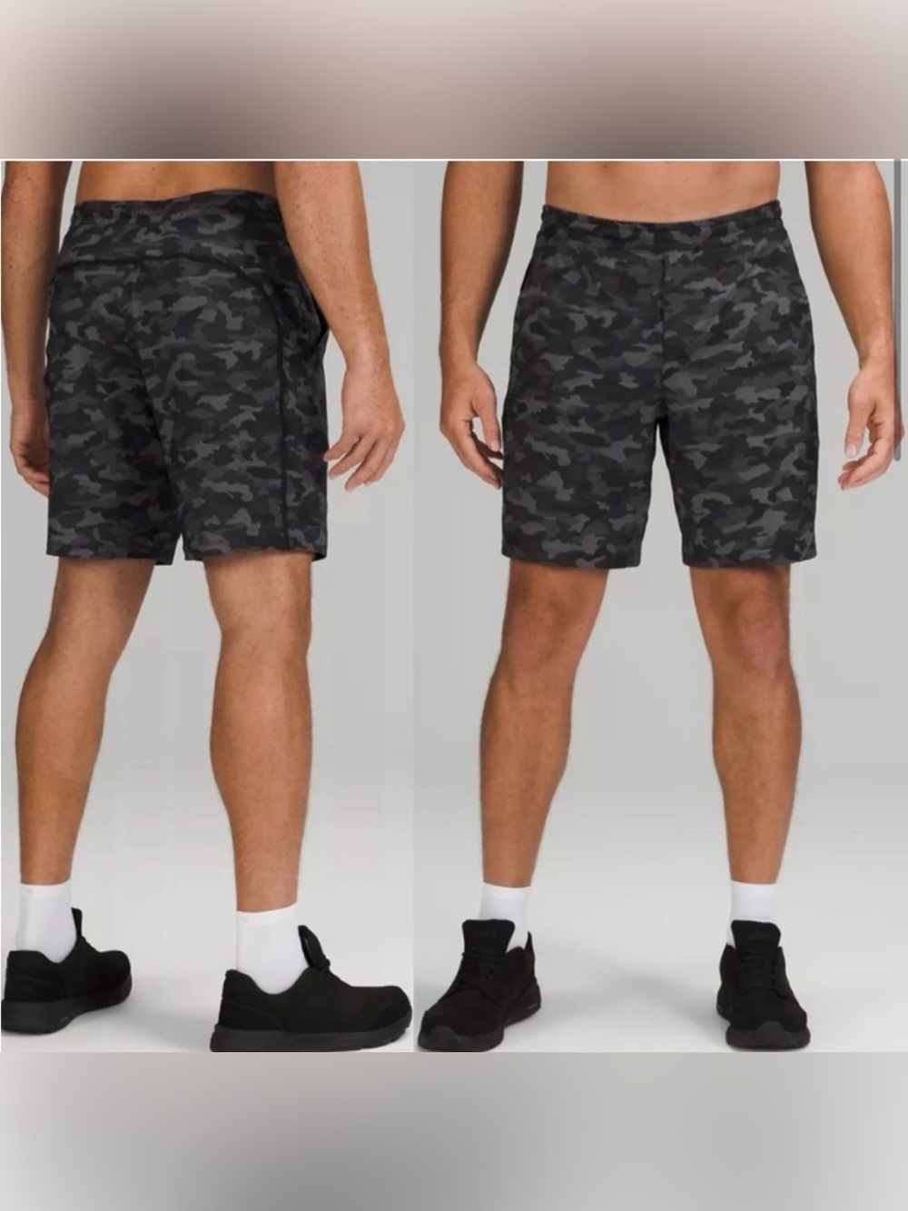 Lululemon Men's Black pace breaker Camo Performance Shorts